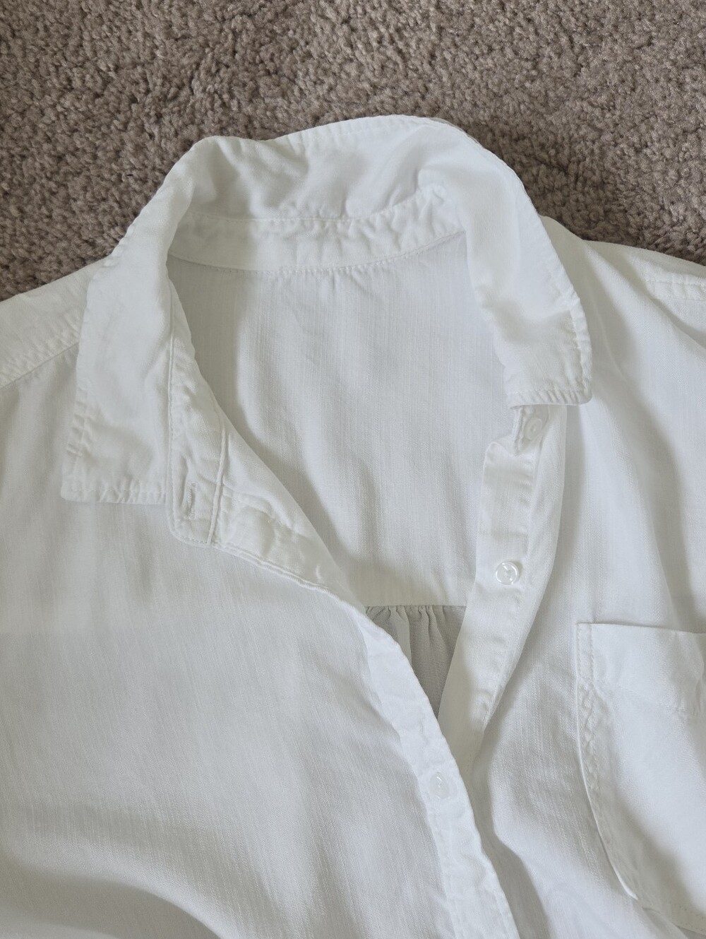 Terra & Sky White Shirt Womens Large  12-14 Button Front Long Sleeves Lyocell - Picture 12 of 14